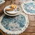 Jacquard Floral Placemat with Cotton Tassel Fringe Table Mat Round 15 Inch color