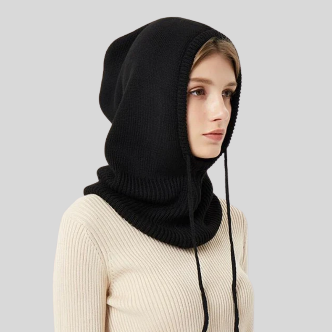 Hooded Neck Warmer Winter Knitted Stretchable lifestyle scene