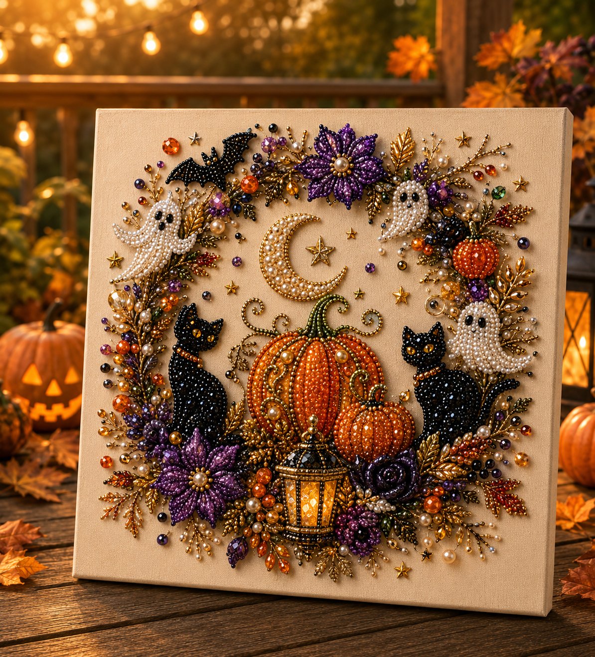 Halloween Pearl Art DIY Kit 5D Bead Craft Set lifestyle scene