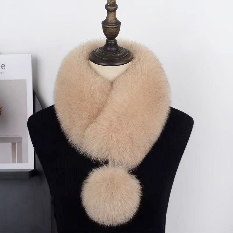 Neck Warmer Faux Fur Collar Scarf Magnetic Closure lifestyle scene