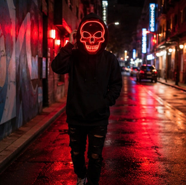 LED Skull Mask Light Up Halloween Face Mask lifestyle scene