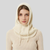 Hooded Neck Warmer Winter Knitted Stretchable Cream color