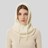Hooded Neck Warmer Winter Knitted Stretchable Cream color
