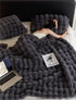 Throw Warm Blankets Faux Fur Plush Reversible Dark Gray color