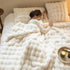 Throw Warm Blankets Faux Fur Plush Reversible White color