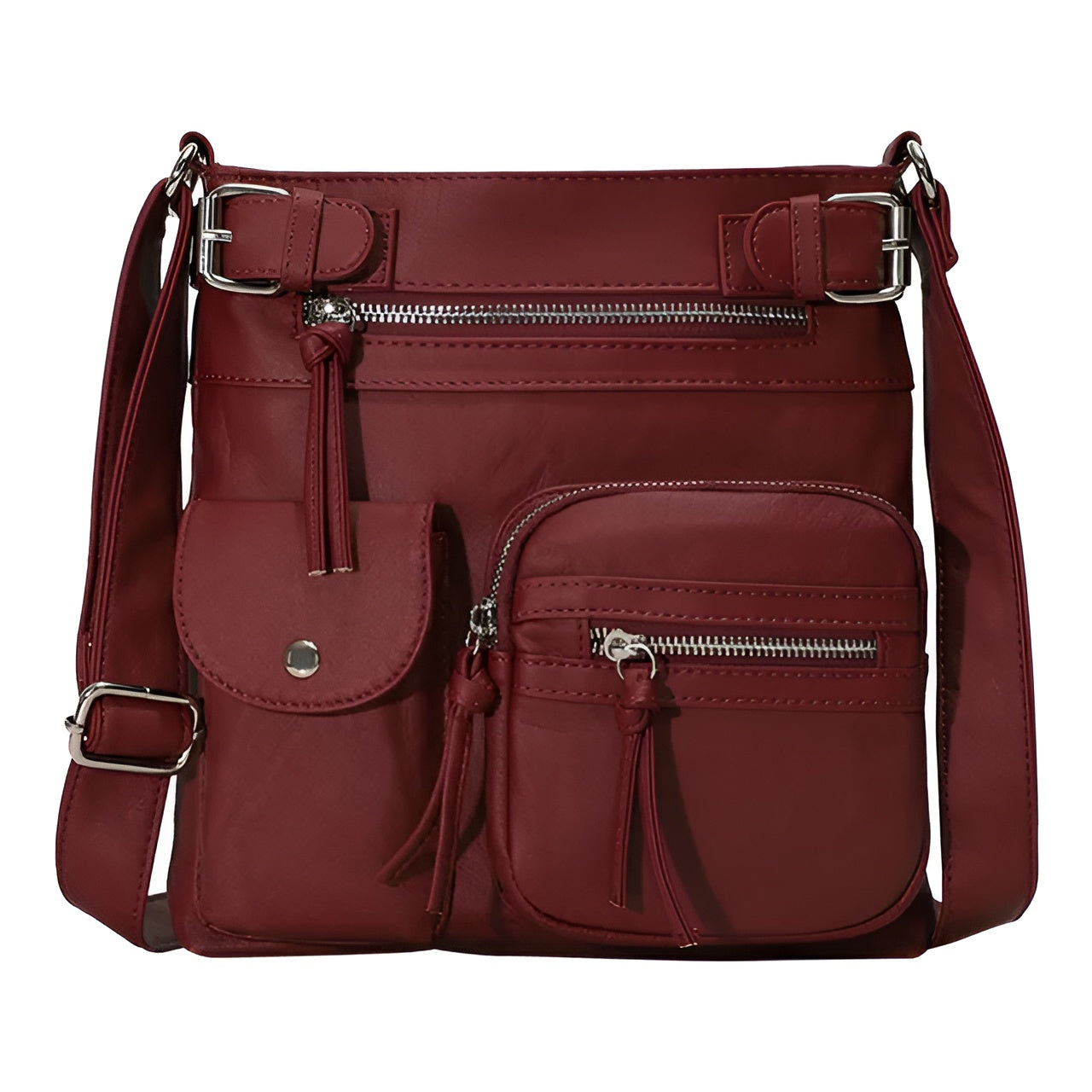 Black Shoulder Bag – Stylish & Functional – Multi-Pocket Design for Women 12