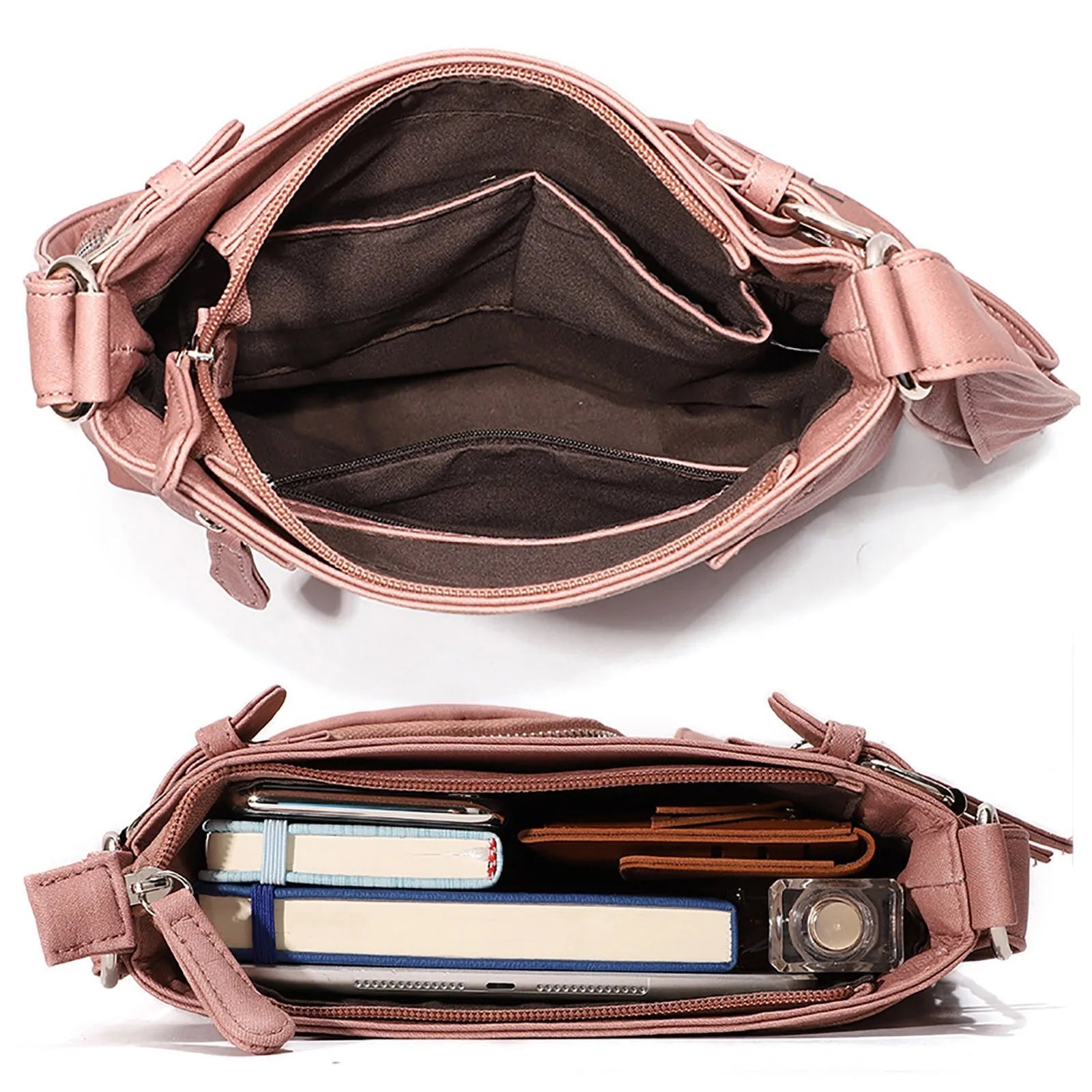 Black Shoulder Bag – Stylish & Functional – Multi-Pocket Design for Women 2