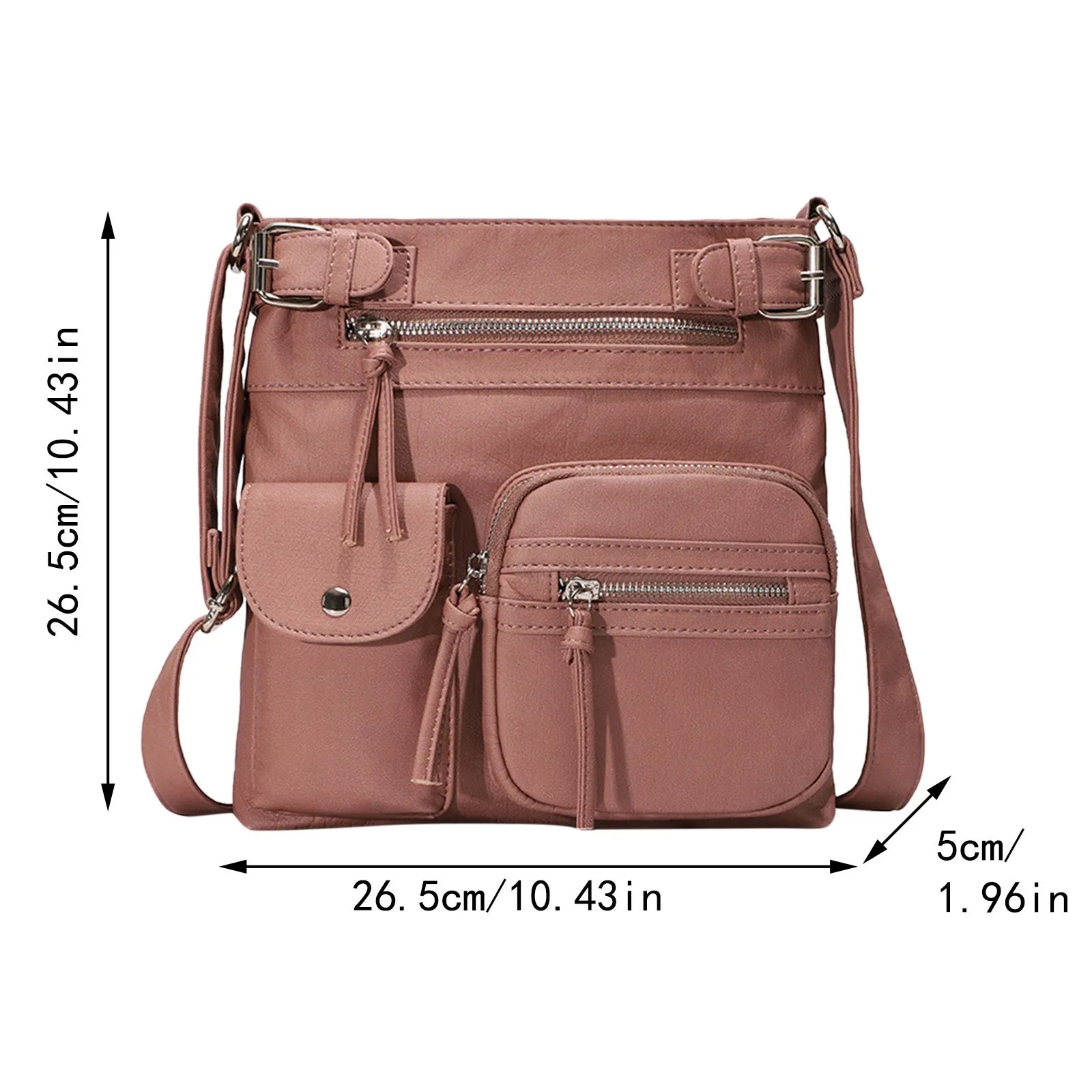 Black Shoulder Bag – Stylish & Functional – Multi-Pocket Design for Women 8