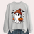 Womens Halloween Ghost and Pumpkin Print Sweatshirt Gray color