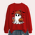 Womens Halloween Ghost and Pumpkin Print Sweatshirt Red color