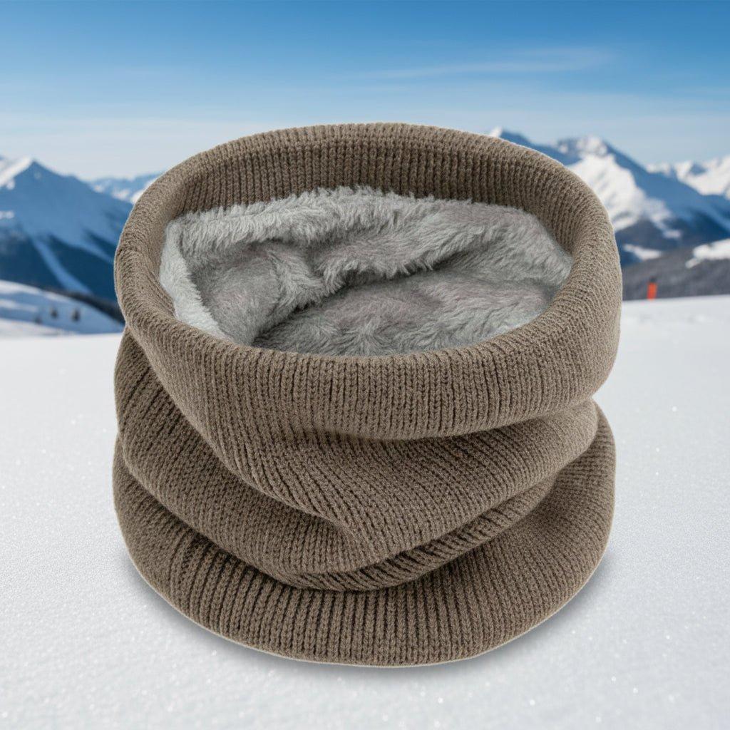 Neck Warmer Fleece Lined Knit Gaiter Windproof for Winter in use