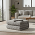 Warm fleece blankets double layer cable knit Gray color