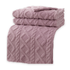Warm fleece blankets double layer cable knit Purple color