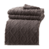 Warm fleece blankets double layer cable knit Dark Gray color