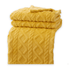 Warm fleece blankets double layer cable knit Yellow color