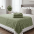 Warm fleece blankets double layer cable knit in use