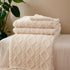 Warm fleece blankets double layer cable knit studio packshot