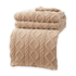 Warm fleece blankets double layer cable knit Beige color