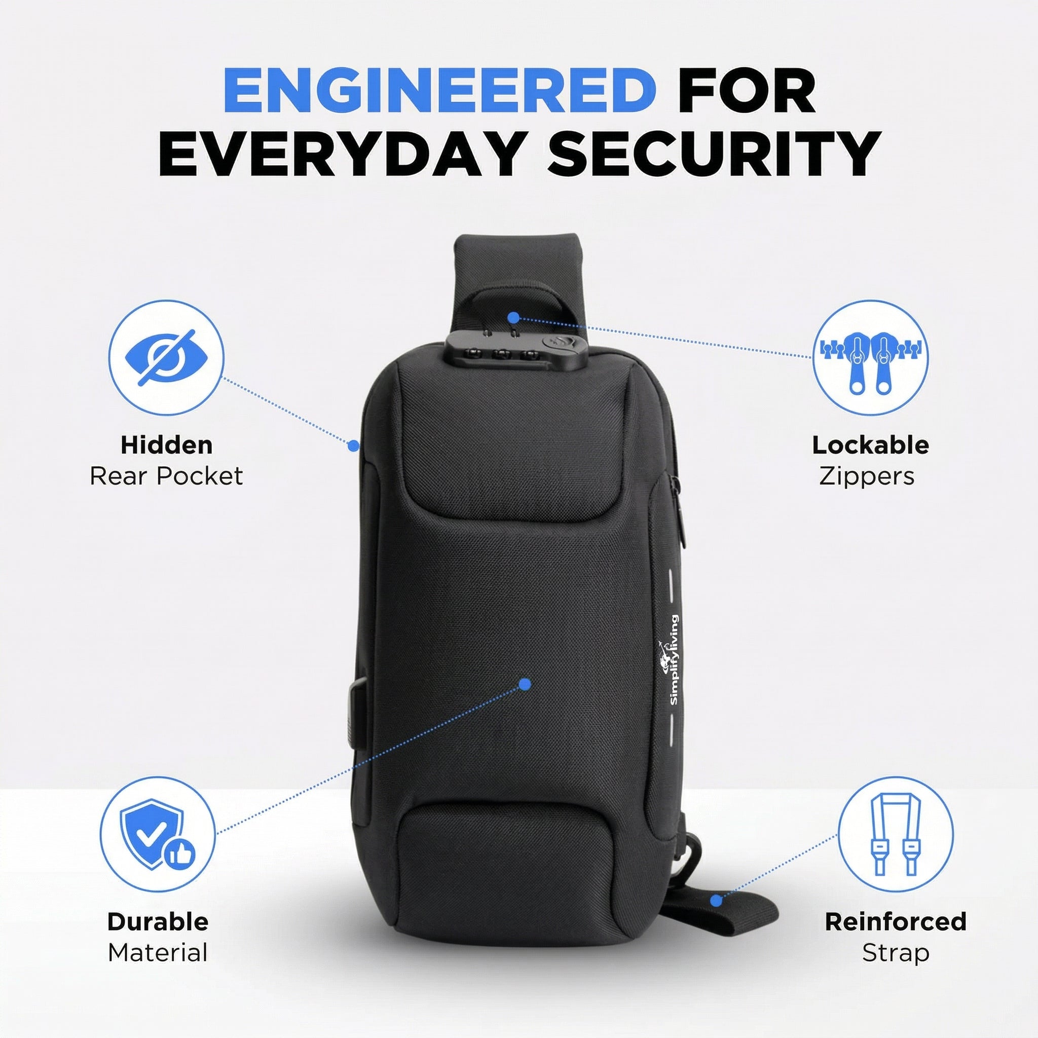 Crossbody Bag – Anti-Theft & USB Charging – Lightweight Travel Companion 1