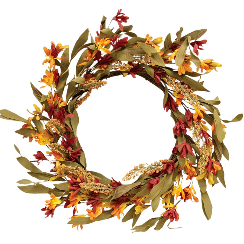 Fall Decoration for Porch Wreath Wildflower and Heather lifestyle scene