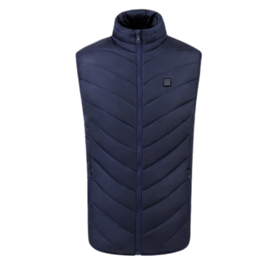 Unisex Heated Vest USB Multi Zone Heating Lightweight Navy Blue color