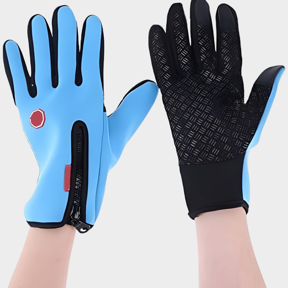 Waterproof Touchscreen Thermal Ski Gloves Unisex Blue color