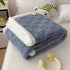 Warm Blankets Reversible Sherpa Fleece Throw Misty Blue color