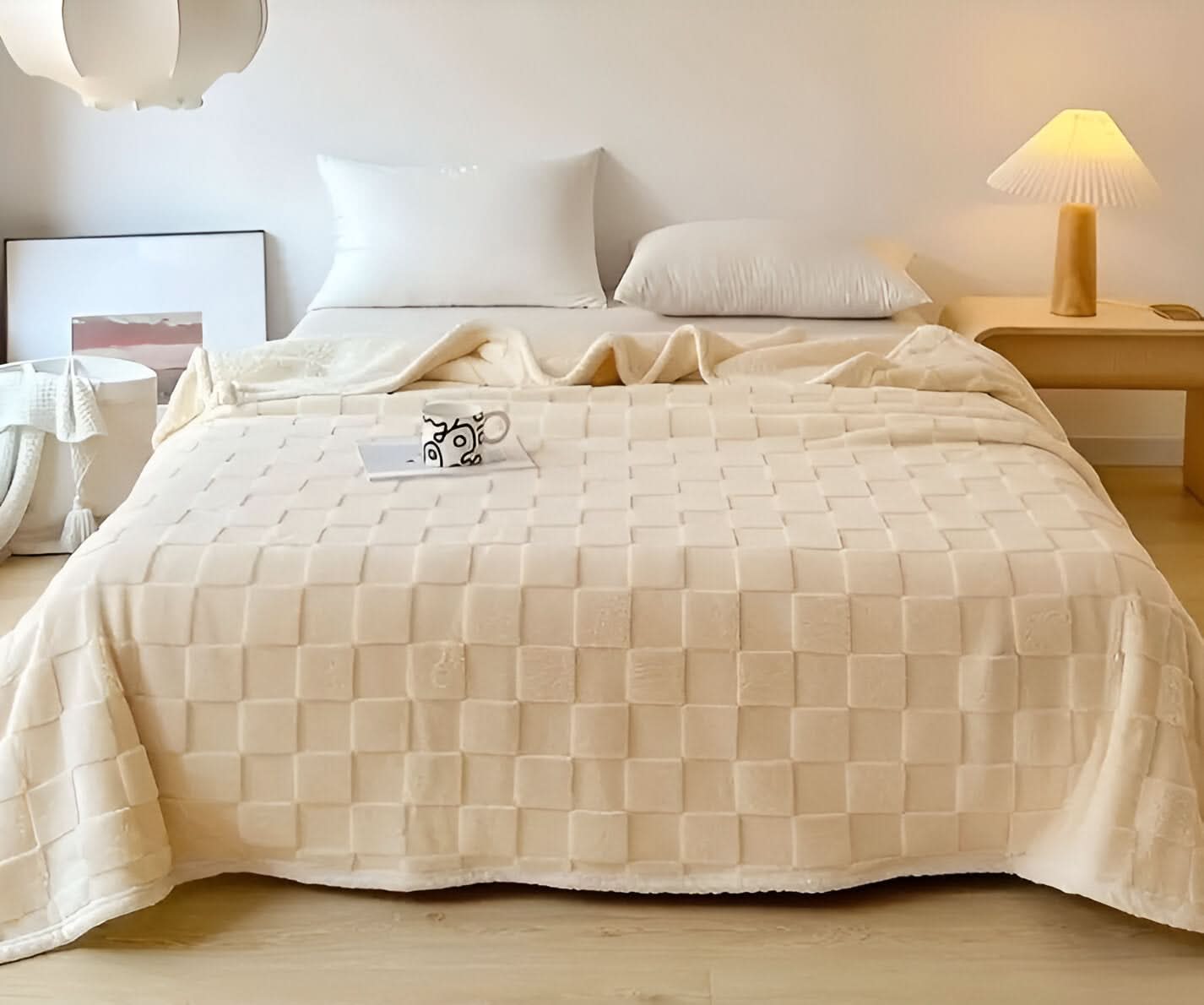 Warm Blankets Reversible Sherpa Fleece Throw lifestyle scene