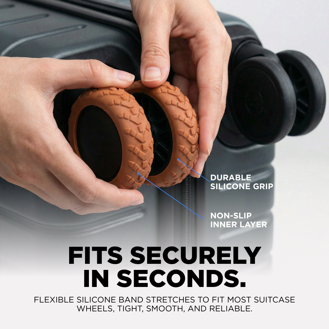 Luggage Wheel Protectors – Durable & Shock-Absorbing – Easy Snap-On for Double-Spinner Wheels 1