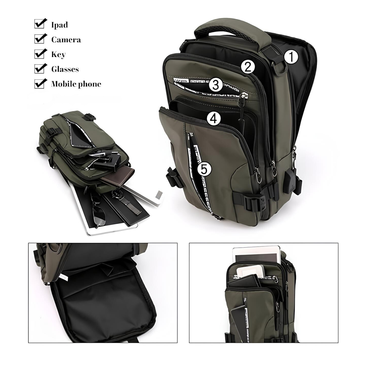 Men's Anti-Theft Crossbody Bag with Multiple Compartments 4