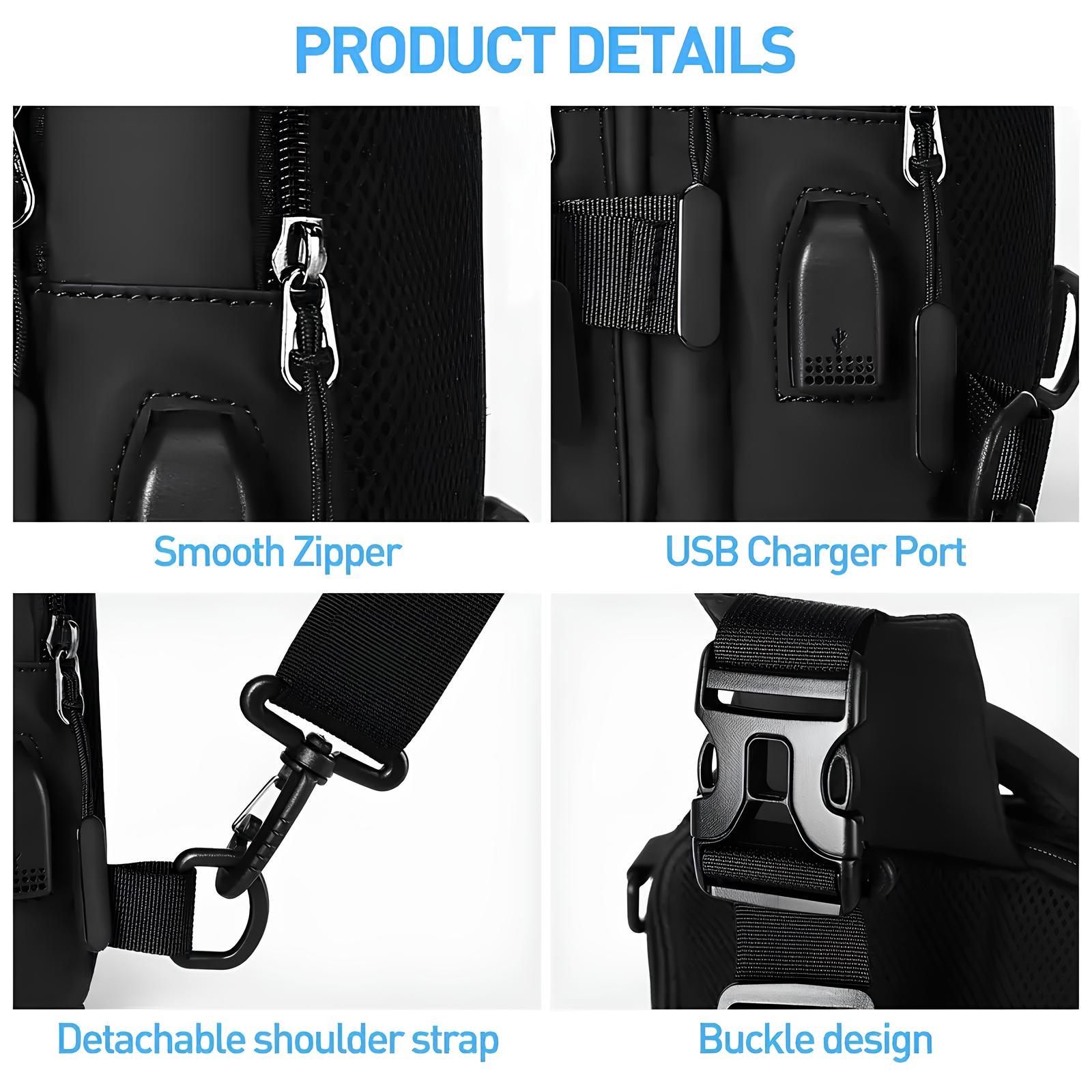 Men's Anti-Theft Crossbody Bag with Multiple Compartments 5