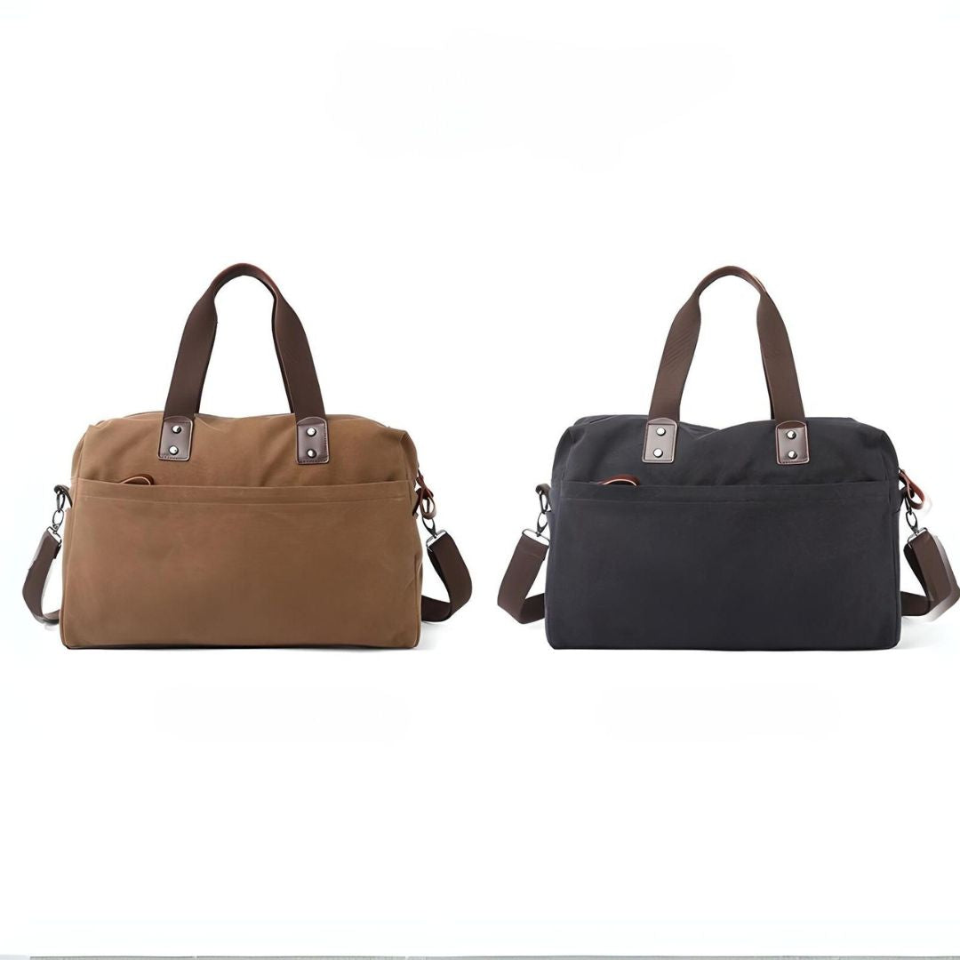 Men's Canvas Duffle Bag with Multiple Compartments and Adjustable Strap 6