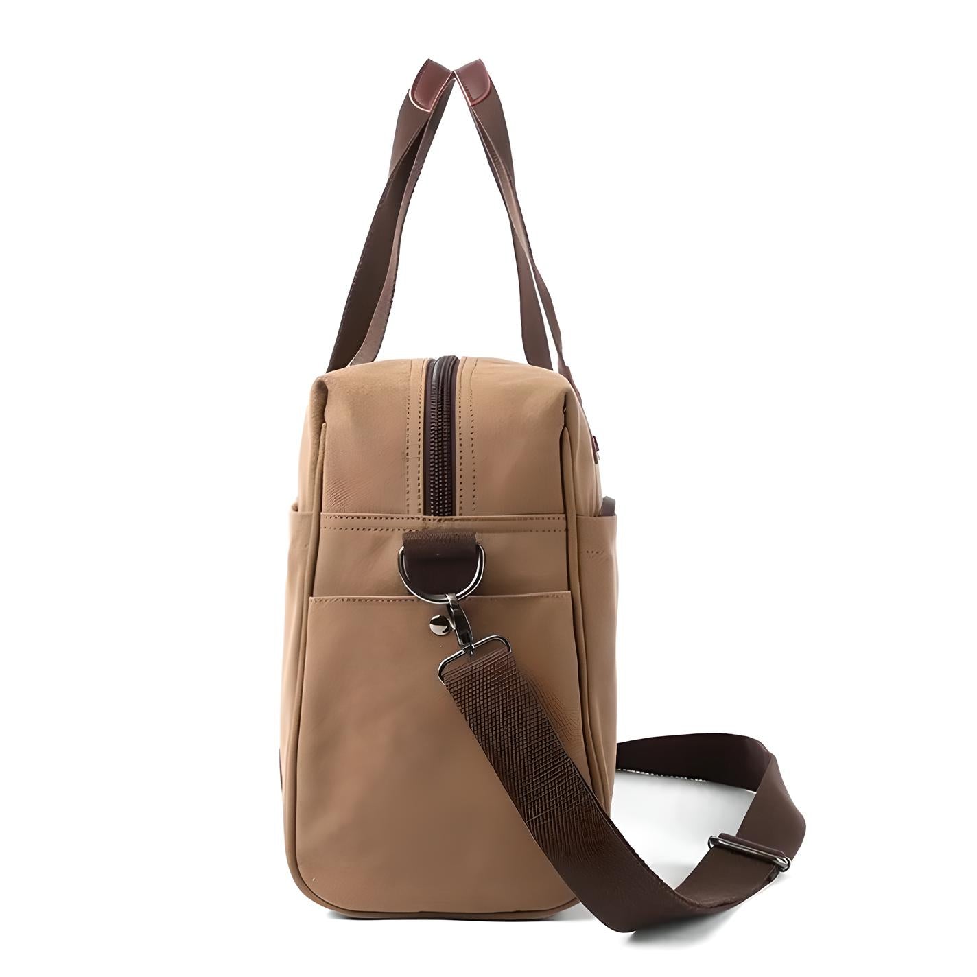 Men's Canvas Duffle Bag with Multiple Compartments and Adjustable Strap 9