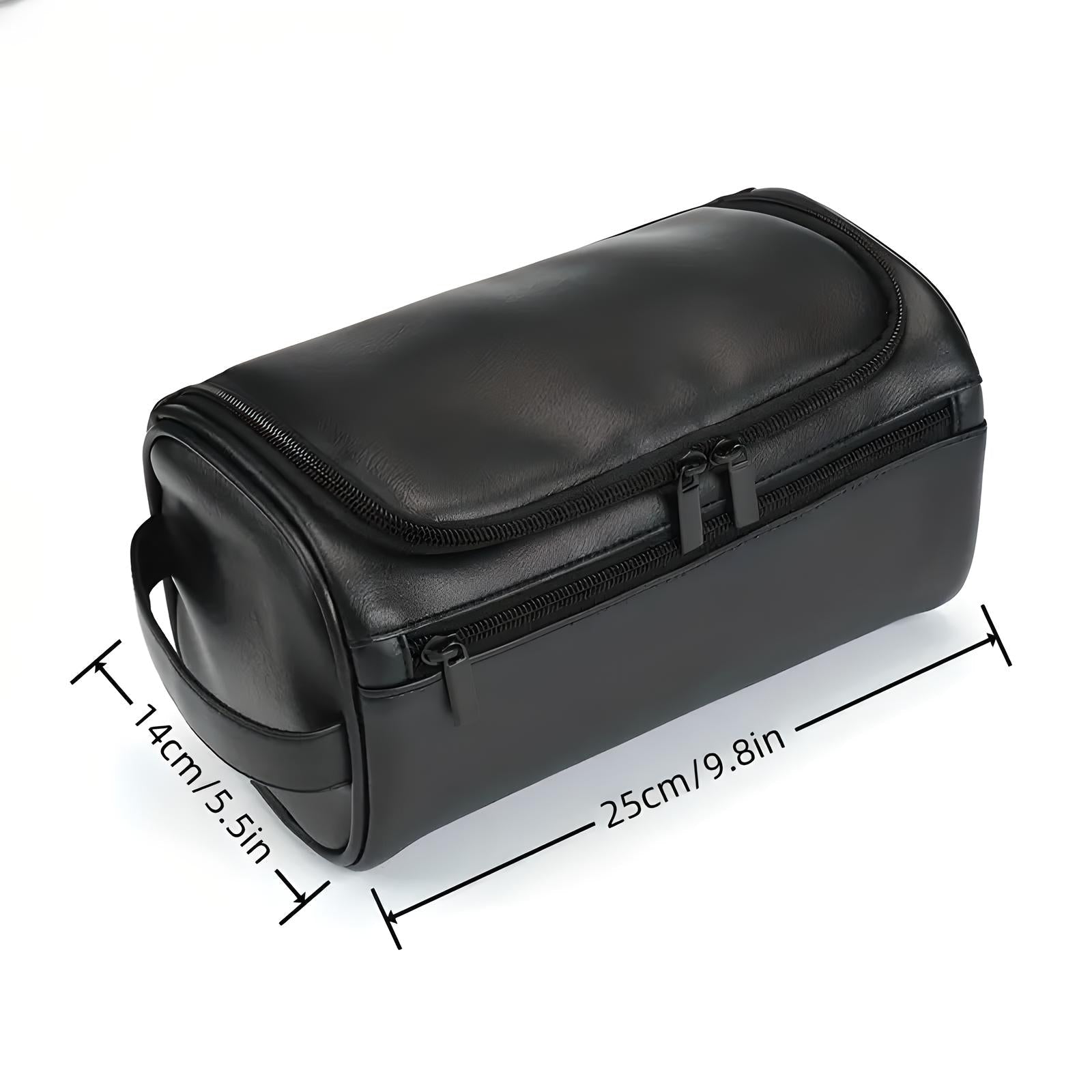 Men's Compact Travel Toiletry Bag with Water-Resistant Exterior 11