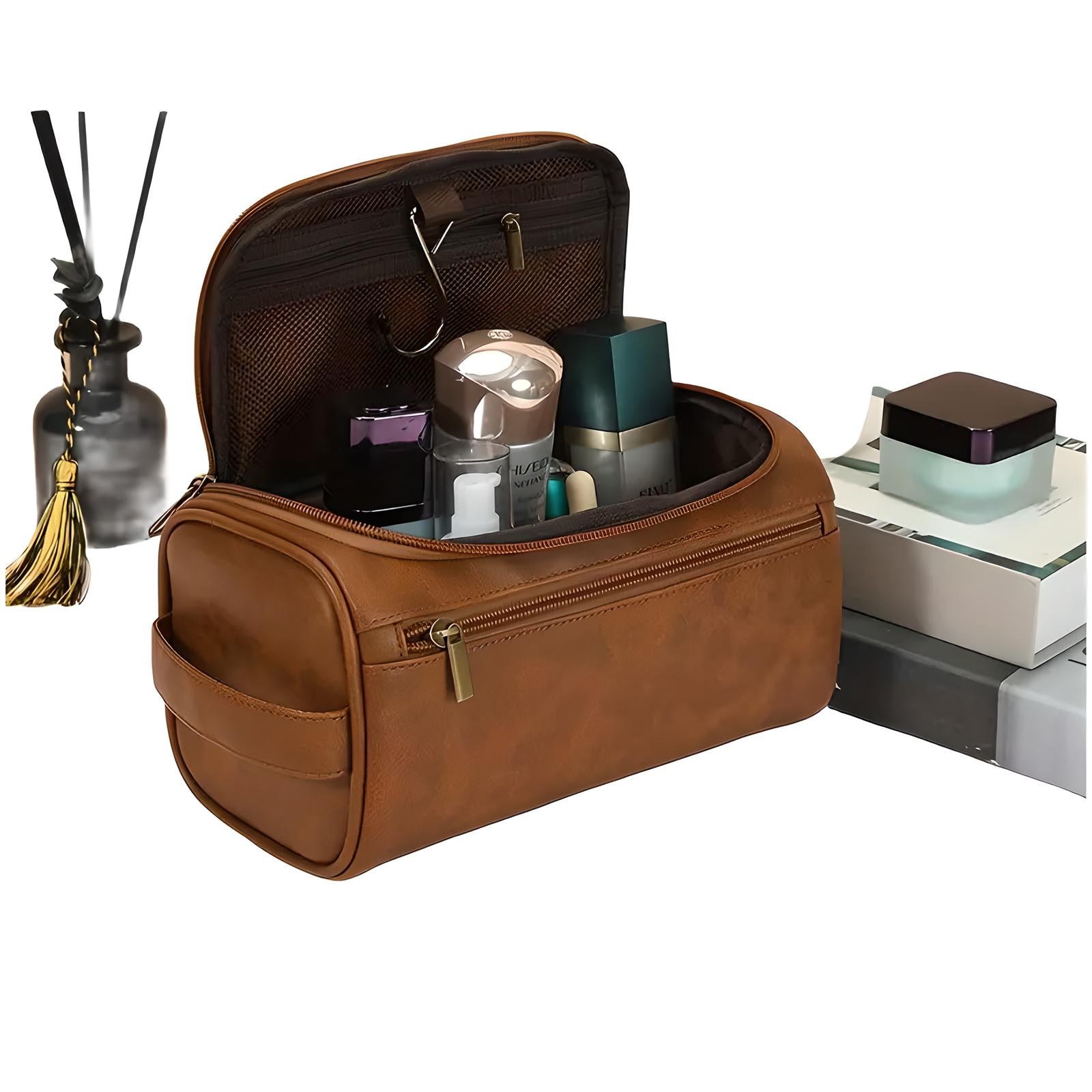Men's Compact Travel Toiletry Bag with Water-Resistant Exterior 5