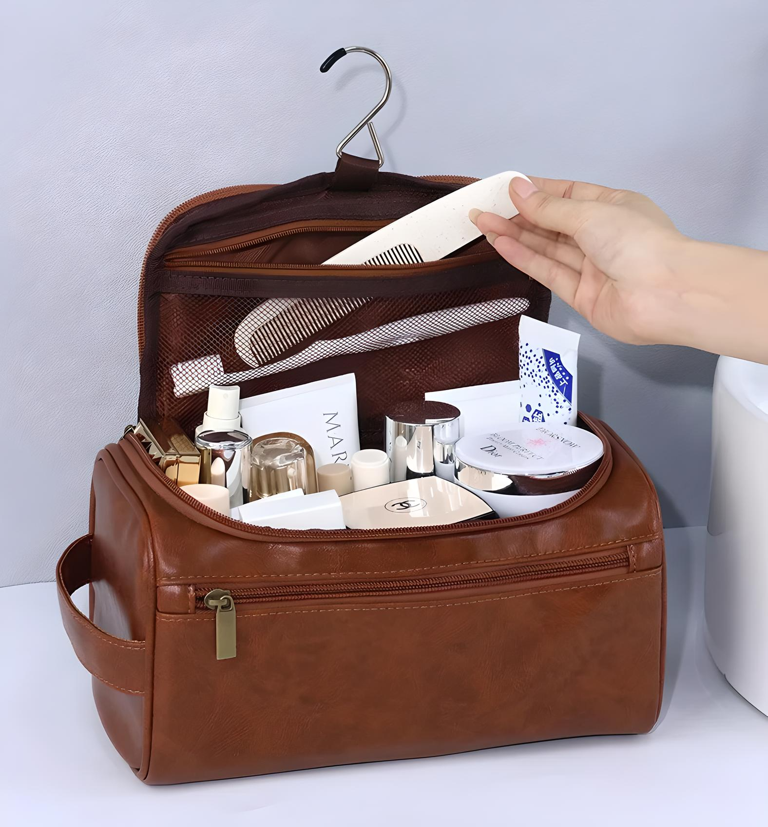 Men's Compact Travel Toiletry Bag with Water-Resistant Exterior 7