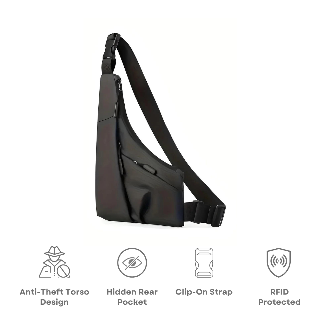 Men's Water-Resistant Crossbody Sling Bag with Anti-Theft Zippers 6