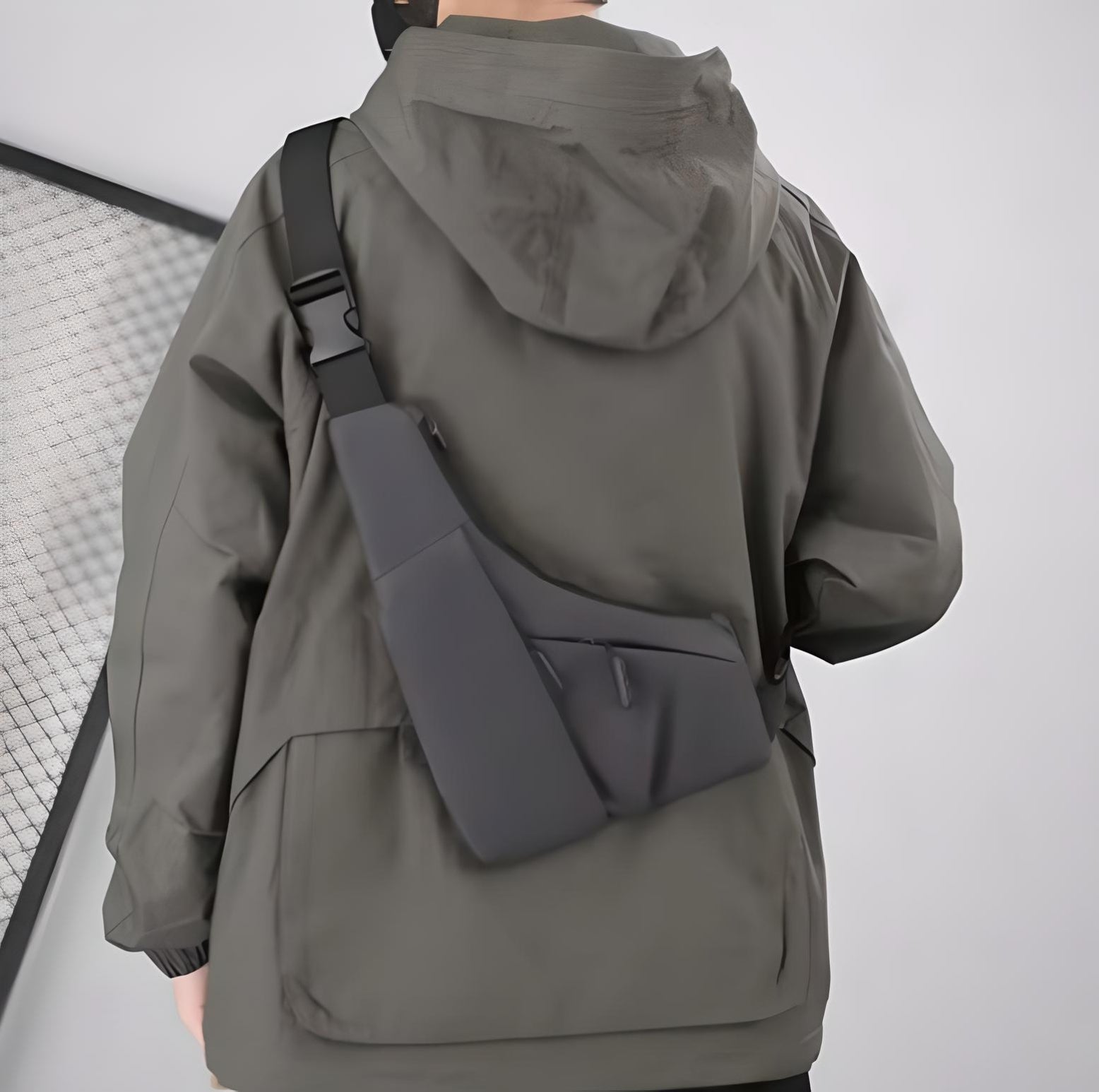 Men's Water-Resistant Crossbody Sling Bag with Anti-Theft Zippers 7