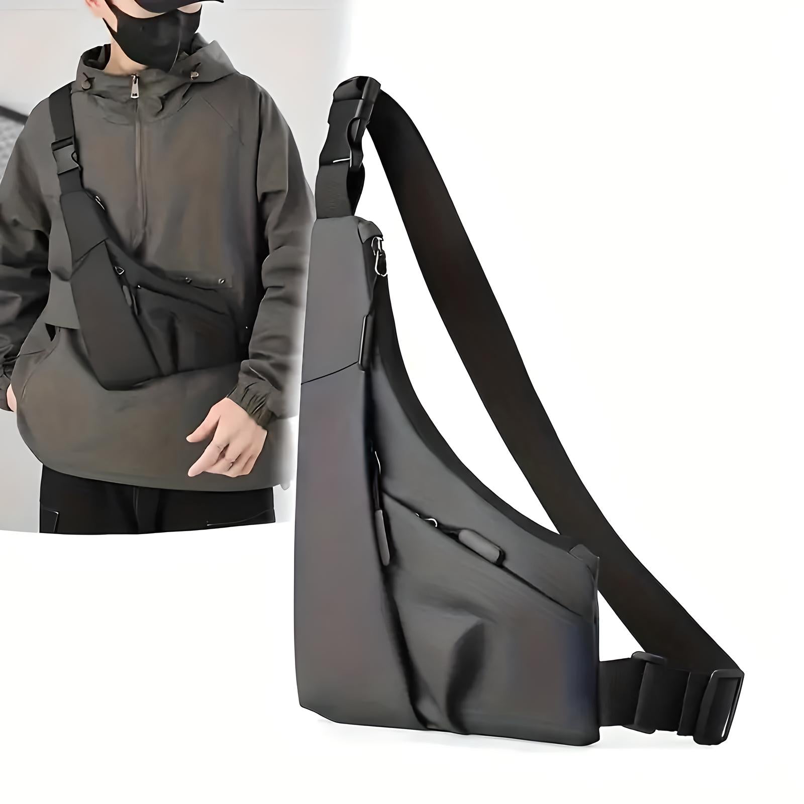 Men's Water-Resistant Crossbody Sling Bag with Anti-Theft Zippers 9