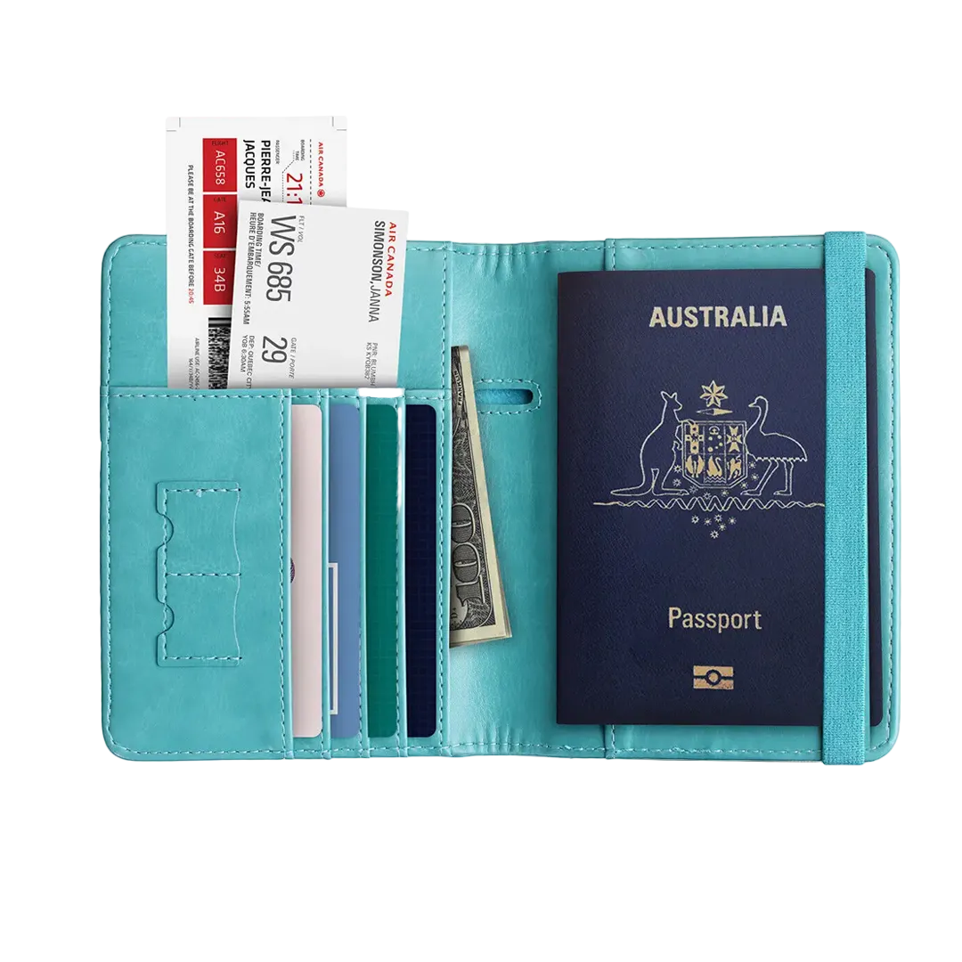 Passport Wallet – RFID Blocking & Water-Resistant – Organized Travel for Australian Passports 0