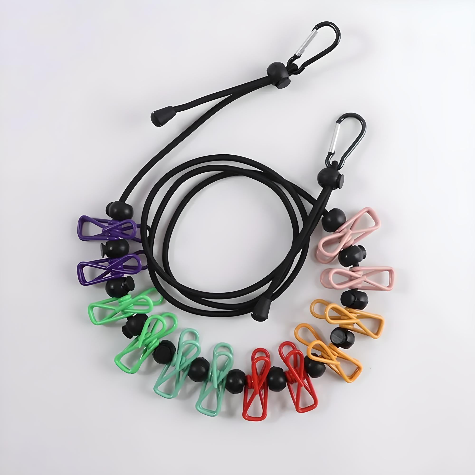 Portable Clothesline – Compact & Adjustable – Ideal for Travel with 12 Clothespins 5
