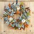 Fall Decoration for Porch Wreath with Pumpkins Maple Leaves lifestyle scene