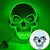 LED Skull Mask Light Up Halloween Face Mask Green color