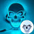 LED Skull Mask Light Up Halloween Face Mask Blue color