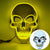 LED Skull Mask Light Up Halloween Face Mask Yellow color