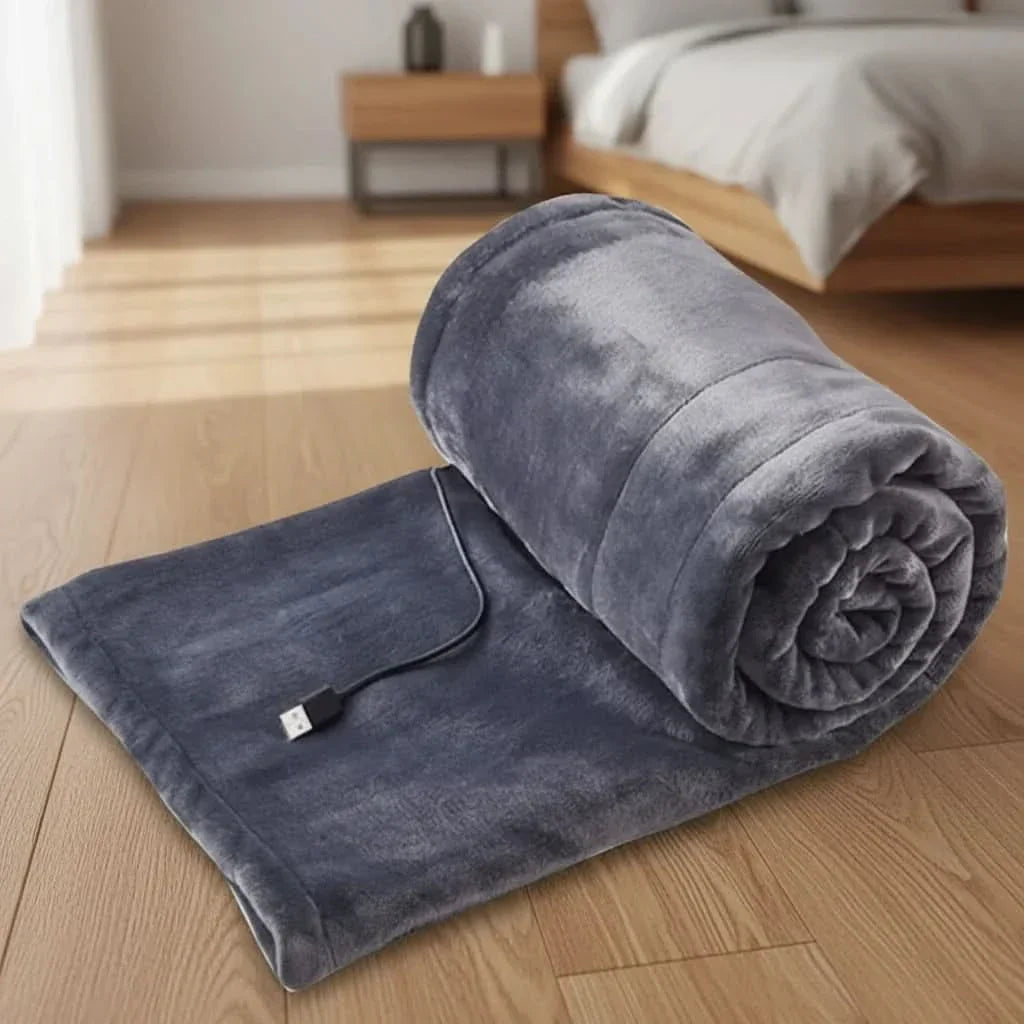 Electric Heated Blanket USB Soft Flannel Throw lifestyle scene