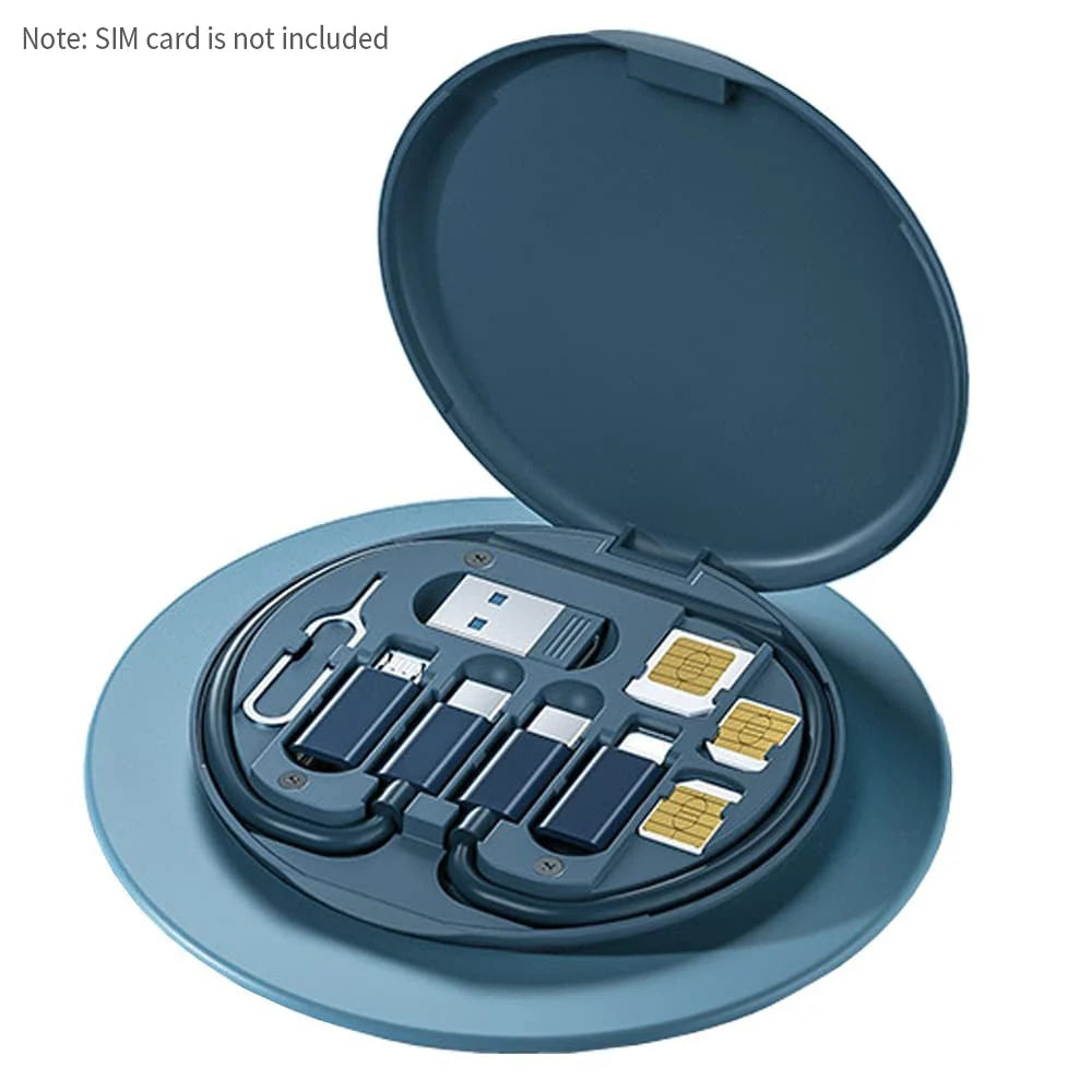 Travel Charger – 9-in-1 Compact Charging Solution – Includes SIM Card Ejector & Phone Stand 9