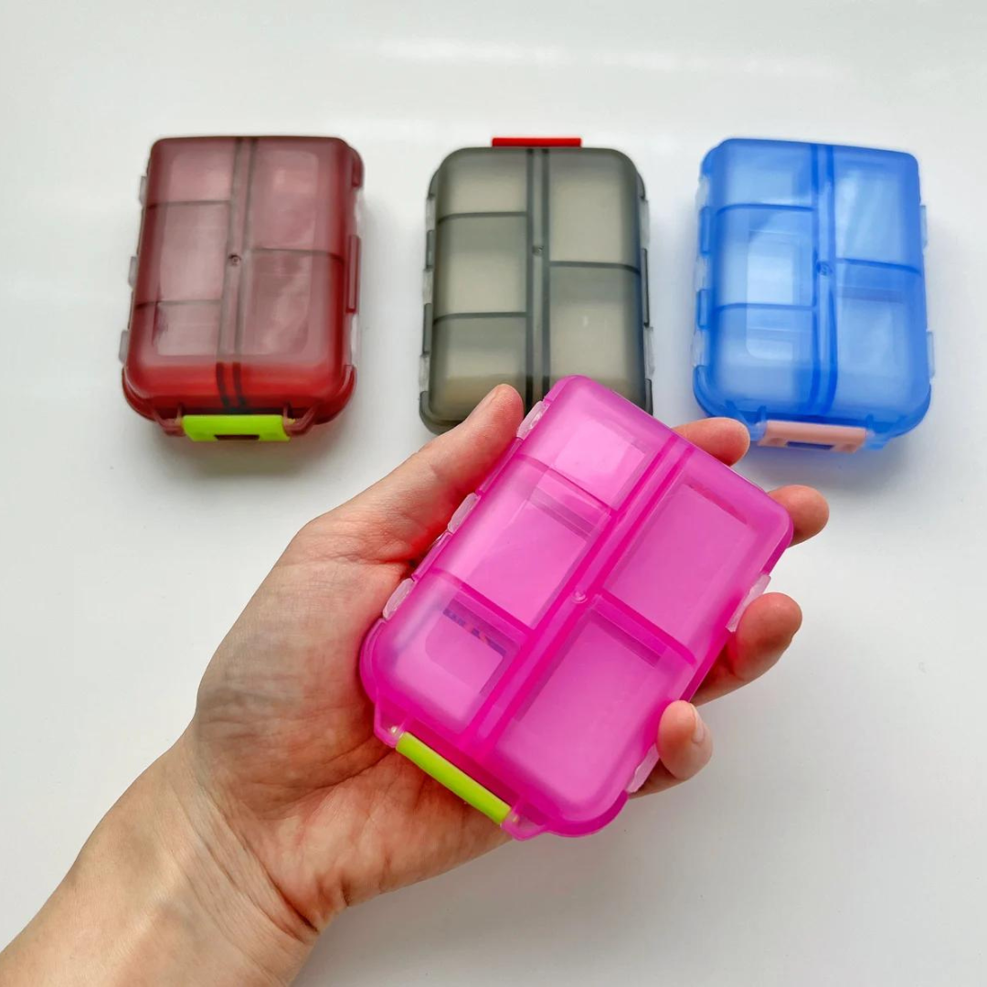Unisex 10-Compartment Medicine Organizer with Labeled Pockets 10