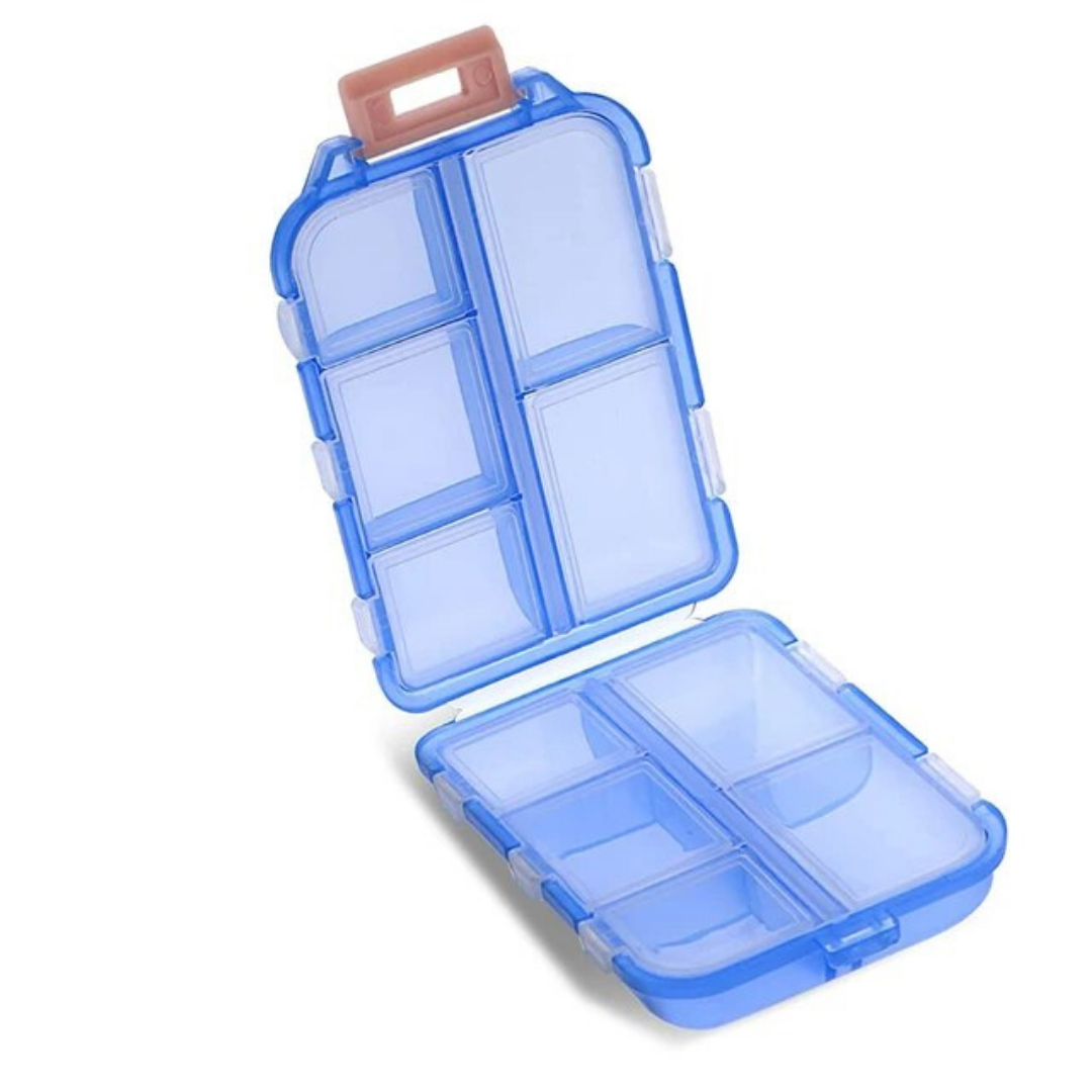 Unisex 10-Compartment Medicine Organizer with Labeled Pockets 14