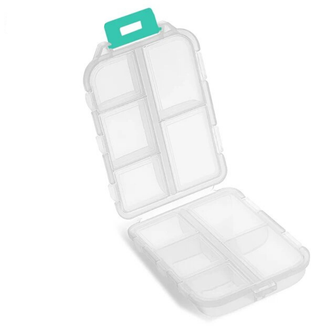 Unisex 10-Compartment Medicine Organizer with Labeled Pockets 16